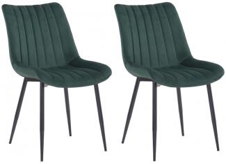 2er Set Stühle Rahden Samt (Farbe: grün)