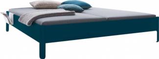 NAIT Doppelbett farbig lackiert Sattblau 200 x 210cm Ohne Kopfteil
