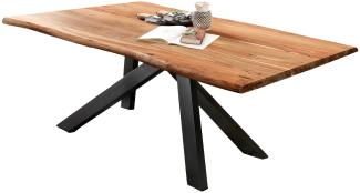 TABLES&Co Tisch 200x100 Akazie Natur Metall Schwarz