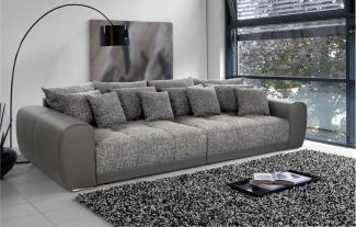 Big Sofa MOLDAU XXL Megasofa in grau hellgrau mit Kissen