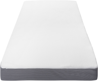 Foam Schaumstoffmatratze Grau mit Weiß 80 x 200 cm Viskoelastische Matratze Medium Härtegrad
