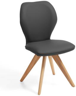 Niehoff Sitzmöbel Colorado Trend-Line Design-Stuhl Wildeiche/Leder - 180° drehbar Napoli anthrazit