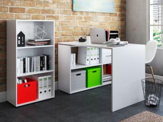 Büro-Set >Trio< in Weiß - 121x76x33cm (BxHxT)