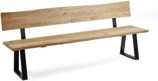 Sitzbank mit Rückenlehne Didi 220 x 54 x 87 Küchenbank Holz massiv Wildeiche 12108-220
