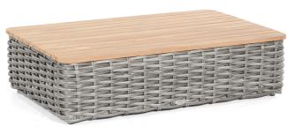 Sonnenpartner Loungetisch Sands 120x80 cm Aluminium/Teakholz mit Polyrattan charcoal Lounge-Tisch