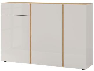Sideboard 2529 MESA mit Glasauflage Kaschmir Dekor Eiche