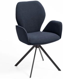Niehoff Sitzmöbel Colorado Trend-Line Design-Armlehnenstuhl Eisen/Webstoff - 180° drehbar Malea-R graphit