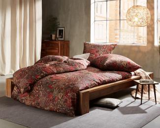 Mako Satin Paisley Bettwäsche orientalisch rot 200x200 + 2x 80x80