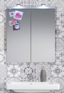 Spiegelschrank SetOne Hochglanz weiß 2-türig 65 x 80 cm
