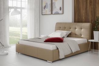 99rooms Idalgo PolsterbettVelours JASMINE Creme 180x200 cm mit Bettkasten