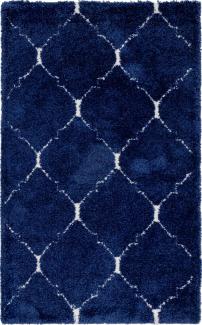 Teppich "MARA Shaggy" Rechteckig Dunkel-Marineblau 150x245 cm