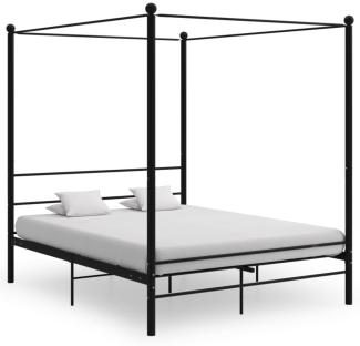 vidaXL Himmelbett Schwarz Metall 160x200 cm