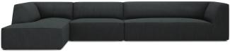 Micadoni 5-Sitzer Modular Ecke links Sofa Ruby | Bezug Black | Beinfarbe Black Plastic