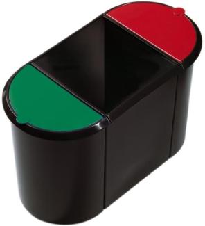 Helit Trio-System-Papierkorb 38l schwarz/rot/grün