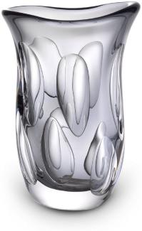 Casa Padrino Luxus Deko Glasvase Grau 20 x 13 x H. 30 cm - Elegante Blumenvase aus mundgeblasenem Glas - Deko Accessoires