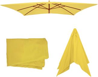 Ersatz-Bezug für Sonnenschirm Florida 3x4m, Sonnenschirmbezug Ersatzbezug, Polyester ~ gelb
