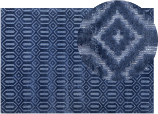 Teppich marineblau 140 x 200 cm Kurzflor ADATEPE