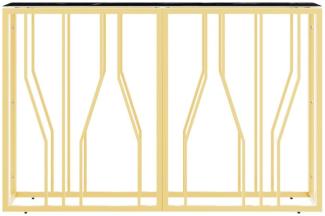 Konsolentisch Golden 110x30x70 cm Edelstahl und Glas