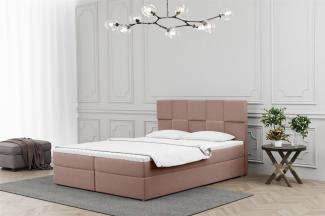 Boxspringbett Schlafzimmerbett JOLIE 120x220cm in Stoff Matt Velvet Rose