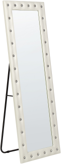 Stehspiegel Kunstleder weiß rechteckig 50 x 150 cm ANSOUIS