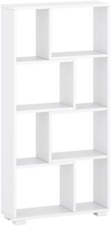 Domando Bücherregal Venosa Modern für Wohnzimmer Breite 60cm, besondere Facheinteilung in Weiß Matt