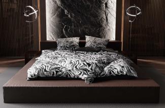 Mako Satin Bettwäsche Zebra Muster schwarz / weiß Garnitur 155x200 + 80x80