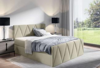 99rooms Ilsa Boxspringbett 120x200 cm Strukturstoff INARI Beige