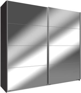 Schwebetürenschrank Easy Plus Kleiderschrank 225x65x210cm graphit Spiegel