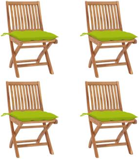 Klappbare Gartenstühle mit Kissen 4 Stk. Massivholz Teak 3072833