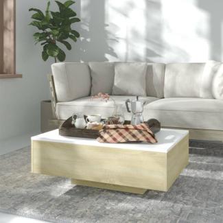 vidaXL Couchtisch Weiß Sonoma-Eiche 85x55x31 cm Holzwerkstoff