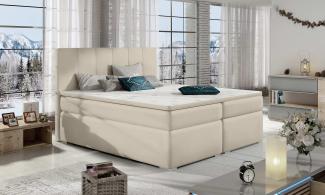 99rooms Jupiter Boxspringbett Beige Kunstleder MADRYT 160x200 cm