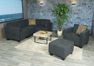 Modular Sofa-System Couch-Garnitur Lyon 4-1-1, Stoff/Textil ~ anthrazit-grau