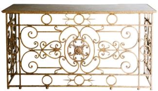 Casa Padrino Luxus Barock Konsole Weiß / Antik Gold 172 x 51 x H. 95 cm - Barockmöbel
