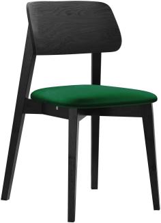 Esszimmerstuhl Taskir, Stuhl aus Buchenholz für Küche, Restaurant (Schwarz / Magic Velvet 2225)