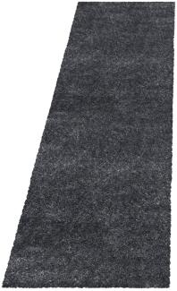 Hochflor Teppich Baquoa Läufer - 80x250 cm - Grau