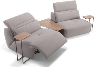 Sofanella Stoffcouch MODICA 2-Sitzer Stoffbezug Sofa in Hellgrau XL: 274 Breite x 98 Tiefe