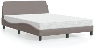 Bett mit Matratze Taupe 140x200 cm Stoff 3208408