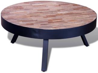 Couchtisch Rund, Altholz Teak/ Eisen, 31 x Ø 76 cm