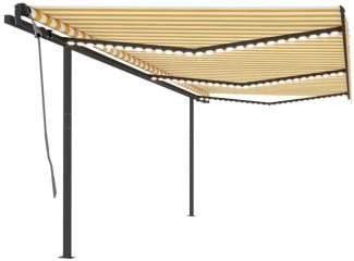 Automatische Markise mit LED & Windsensor 6x3 m Gelb & Weiß 3070213