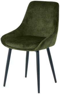 Sit Möbel Stuhl Stuhl, 2er-Set L = 48 x B = 57 x H = 84 cm Bezug grün, Beine schwarz