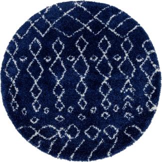 Teppich "MARA Shaggy" Rund Marineblau 150x150 cm