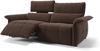 Sofanella 3-Sitzer ADRIA Stoffbezug Sofagarnitur Couch in Dunkelbraun