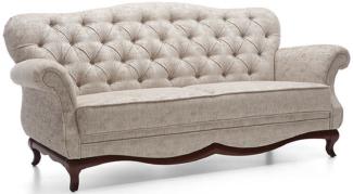 Casa Padrino Luxus Art Deco Chesterfield Wohnzimmer Sofa Greige / Dunkelbraun 206 x 90 x H. 98 cm