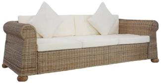 vidaXL 3-Sitzer-Sofa mit Polstern Natürliches Rattan [283074]