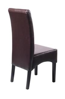 6er-Set Esszimmerstuhl Küchenstuhl Stuhl Latina, LEDER ~ braun, dunkle Beine