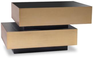 Casa Padrino Luxus Beistelltisch Messingfarben / Anthrazitgrau / Schwarz 62 x 80 x H. 48 cm - Wohnzimmer Möbel - Luxus Qualität