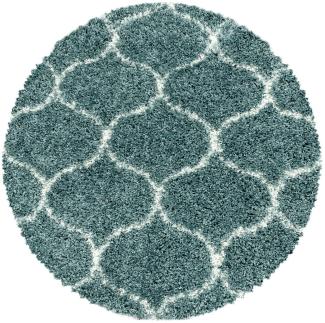 Hochflor Teppich Serena rund - 200 cm Durchmesser - Blau