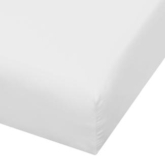 Traumschlaf Boxspring Zwirn Jersey Spannbettlaken Premium | 180x200 - 200x220 cm | weiss