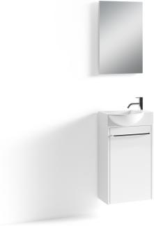 Homexperts 'DENA' Waschbeckenunterschrank, Holzwerkstoff Spanplatte weiß, B 41 x H 128 x T 25 cm