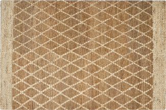 Teppich Jute beige 200 x 300 cm geometrisches Muster Kurzflor ZORAVA